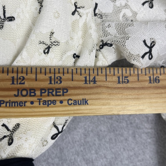 Poema Lace Fit Flare Dress Womens L Coquette Victorian Bows Dainty Fairy - Picture 6 of 11